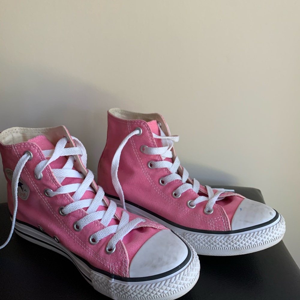 Pink converse high tops